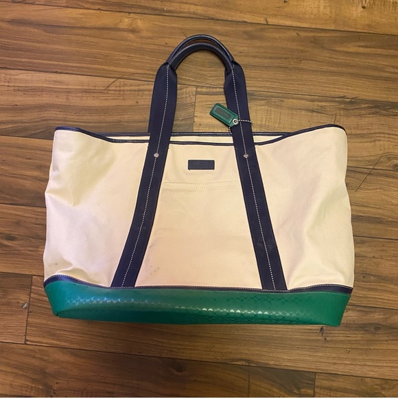 Coach Handbags - Coach Heritage Canvas Weekender Tote Bag 22”x13”